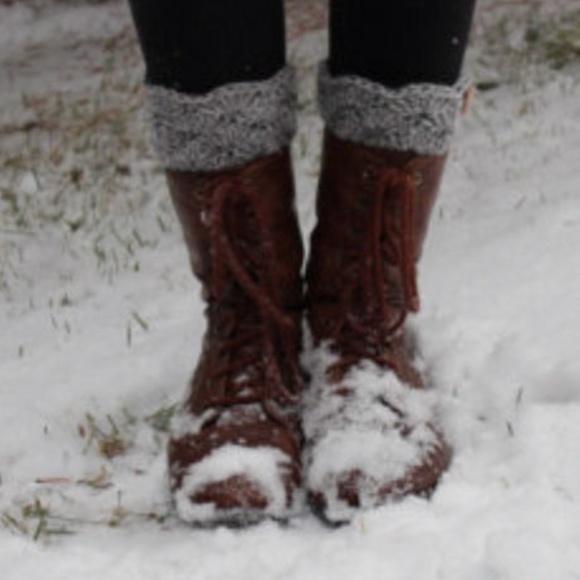 KnotSewKrazy Accessories - Knit Boot Cuffs - Charcoal